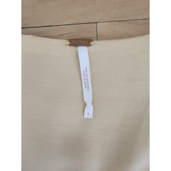 Free People Jasmine Bohemian Light Yellow Embroidered Mini Dress Sz 0 XS - Picture 5 of 12